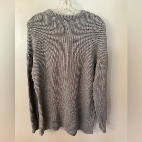 OLD NAVY SIZE LARGE MED HEATHER GREY TEXTURED TUNIC SWEATER - Picture 3 of 6